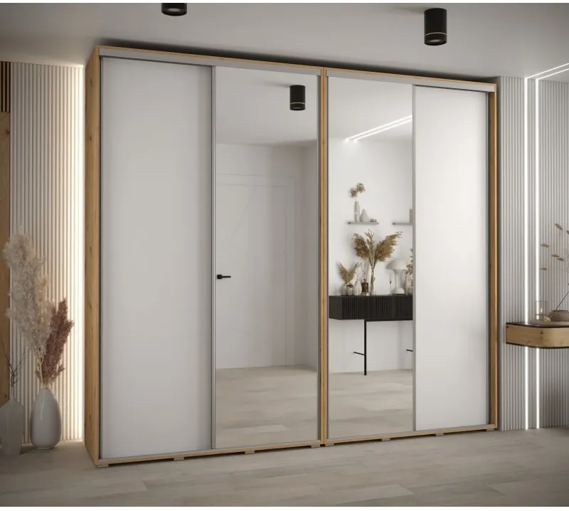 Skriňa s posuvnými dverami so zrkadlom vysoká Davos 3 270 hĺbka 45 cm