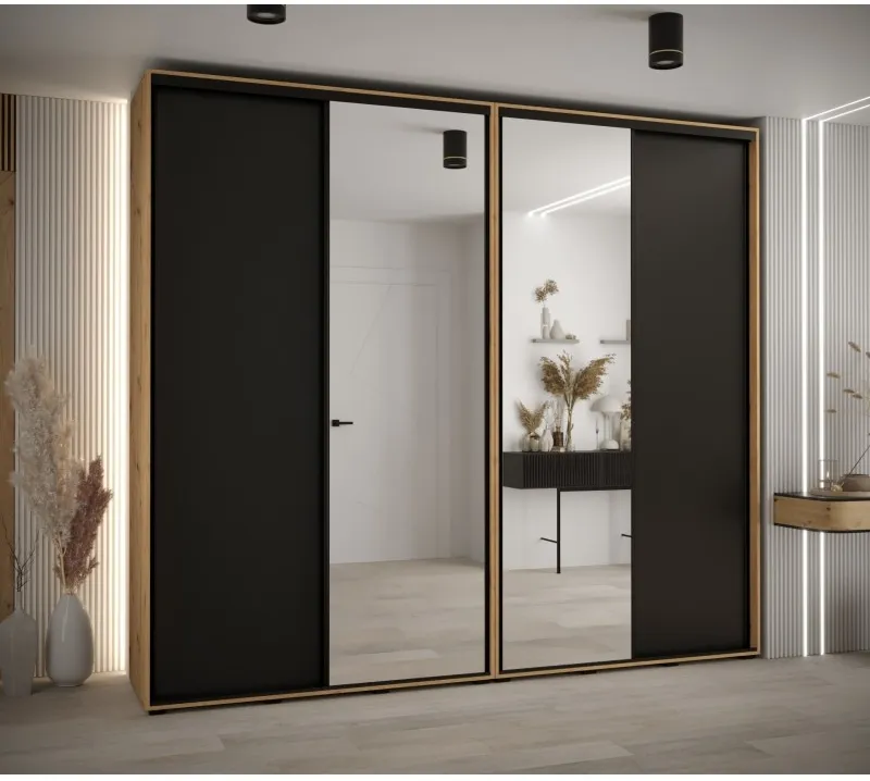 Skriňa s posuvnými dverami so zrkadlom vysoká Davos 3 270 hĺbka 45 cm