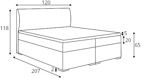 Postel boxspring 120 Sandi