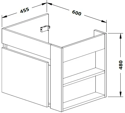 TV stolík pod umývadlo Mouro 60 cm