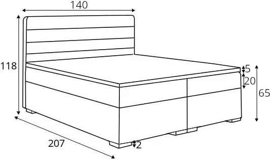 Łóżko kontynentalne 140 Benetti