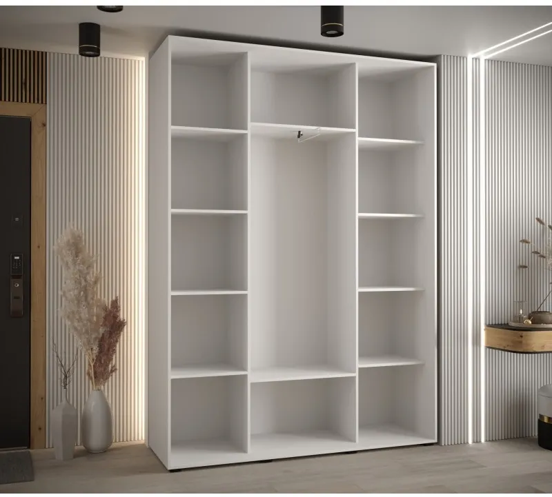 Šatní skříň s posuvnými dveřmi a zrcadlem Lanko 2 160, hloubka 45 cm