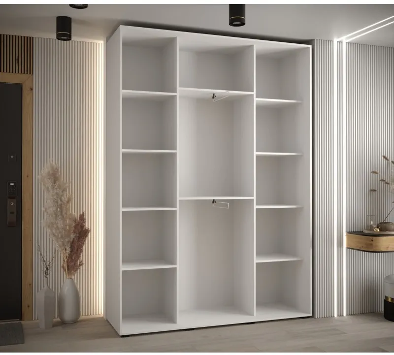 Šatní skříň s posuvnými dveřmi a zrcadlem Lanko 2 160, hloubka 45 cm