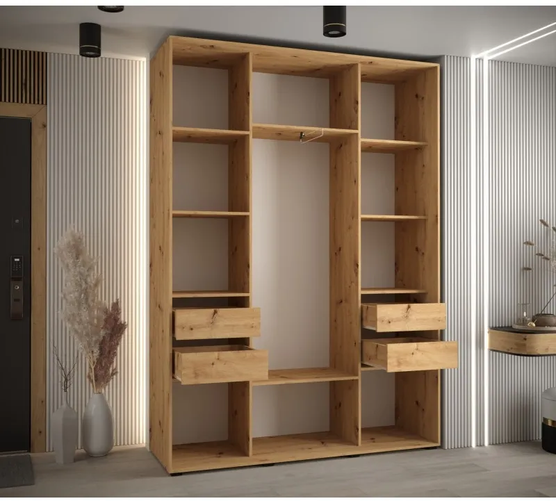 Skriňa s posuvnými dverami so zrkadlom Lanko 2 160 cm 45 cm hĺbky