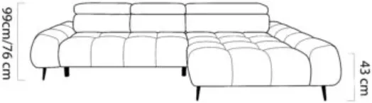 Narożnik Santo S lewostronny z elektrycznie wysuwanym siedziskiem