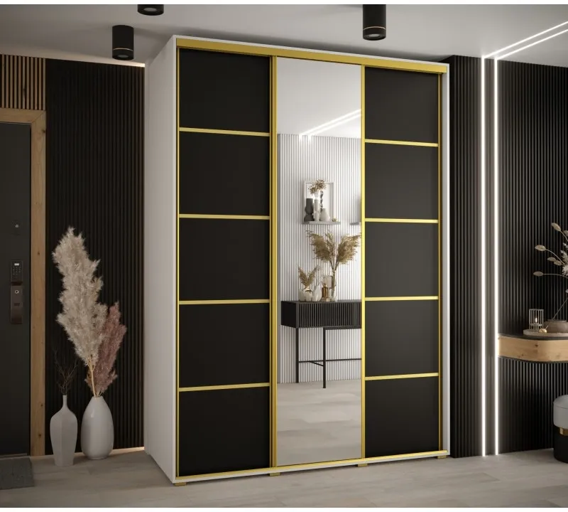 Skříň s posuvnými dveřmi a zrcadlem Davos 5 180, hloubka 60 cm