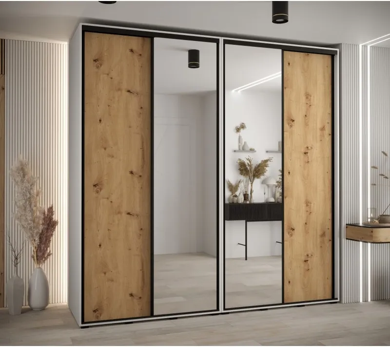 Vysoká šatní skříň s posuvnými dveřmi Davos 3 240, hloubka 60 cm, výška 235,2 cm