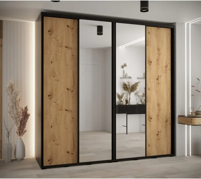 Vysoká šatní skříň s posuvnými dveřmi Davos 3 240, hloubka 60 cm, výška 235,2 cm