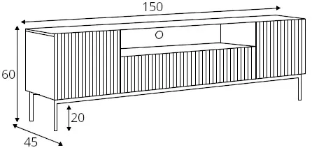 TV stolek Nicole 150 cm s výklenkem