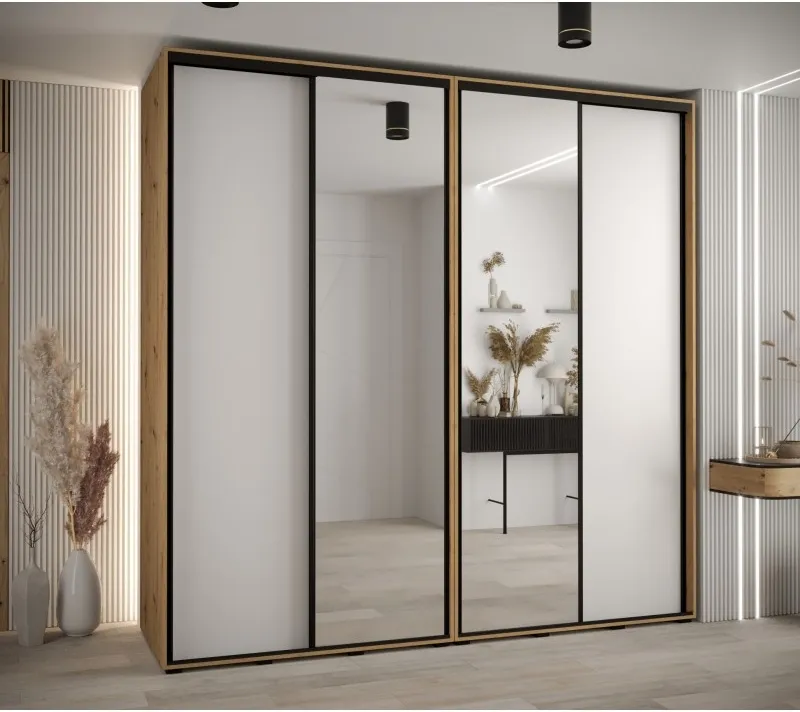 Vysoká šatní skříň s posuvnými dveřmi Davos 3 240, hloubka 60 cm, výška 235,2 cm