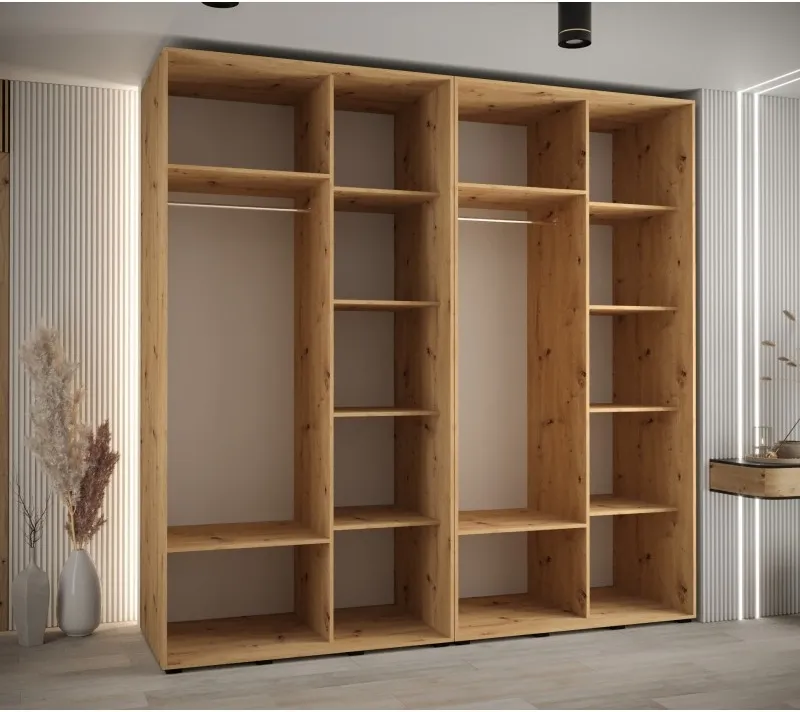 Vysoká šatní skříň s posuvnými dveřmi Davos 3 240, hloubka 60 cm, výška 235,2 cm