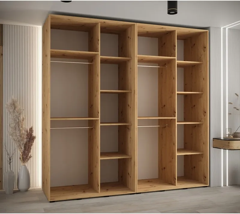 Vysoká šatní skříň s posuvnými dveřmi Davos 3 240, hloubka 60 cm, výška 235,2 cm