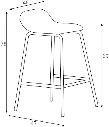 Barová židle Laroc (výška 69 cm)