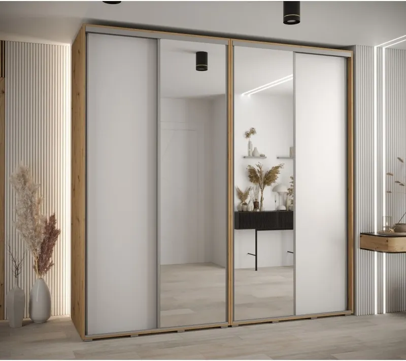 Vysoká šatní skříň s posuvnými dveřmi Davos 3 240, hloubka 60 cm, výška 235,2 cm