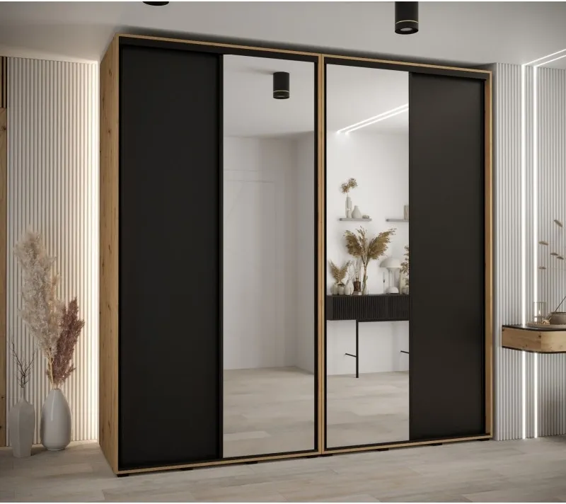 Vysoká šatní skříň s posuvnými dveřmi Davos 3 240, hloubka 60 cm, výška 235,2 cm