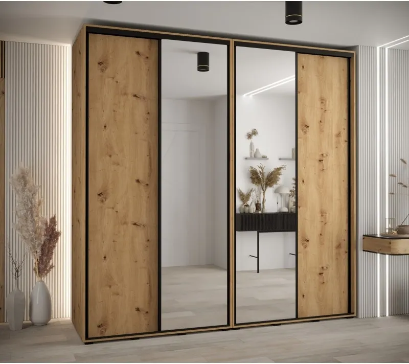 Vysoká šatní skříň s posuvnými dveřmi Davos 3 240, hloubka 60 cm, výška 235,2 cm