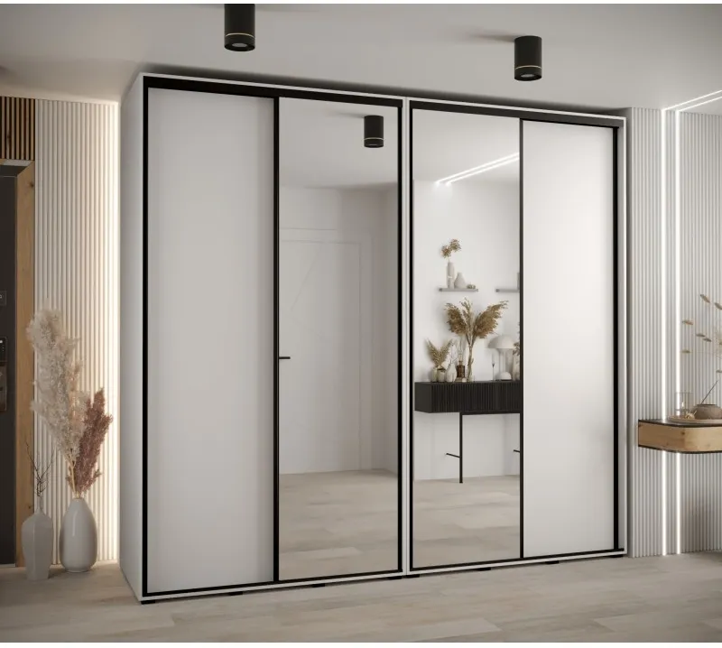 Skriňa s posuvnými dverami so zrkadlom vysoká Davos 3 260 hĺbka 60 cm