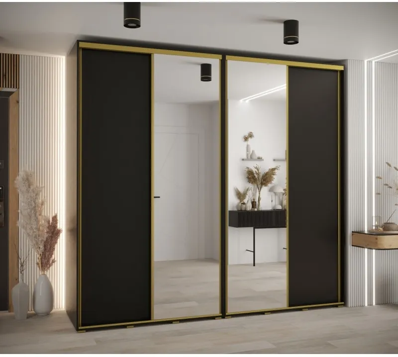 Skriňa s posuvnými dverami so zrkadlom vysoká Davos 3 260 hĺbka 60 cm