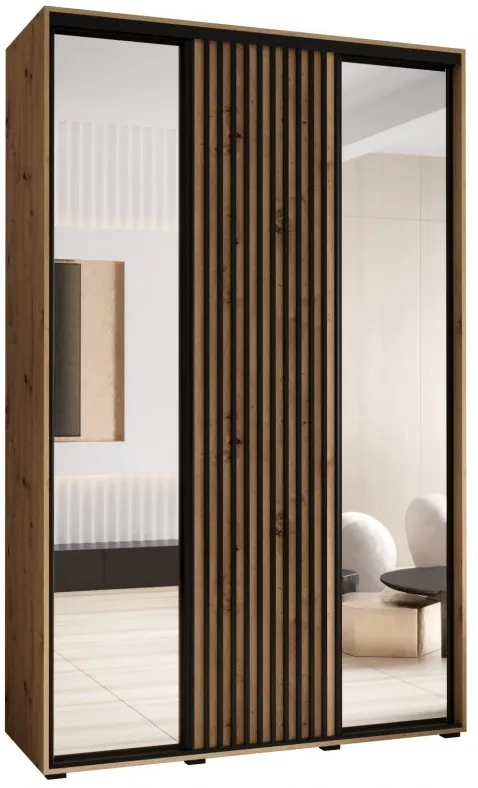 Skriňa s posuvnými dverami so zrkadlom Lanko 2 160 cm 60 cm hĺbky