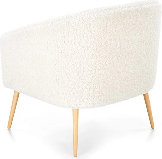 Tapicerowany fotel Grifon 2 w stylu glamour kremowy