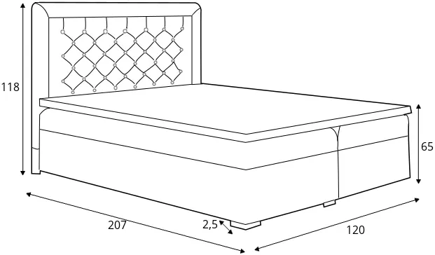 Postel boxspring 120 Glamour