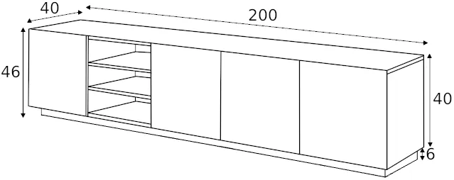 TV stolek s výklenkem Asha 200