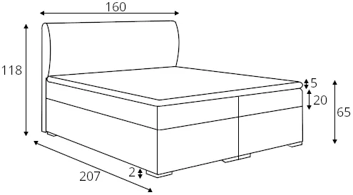 Postel boxspring 160 Sandi