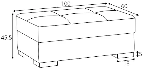 Pufa Modeno XL z pojemnikiem