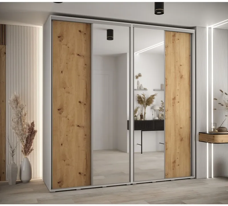 Vysoká šatní skříň s posuvnými dveřmi Davos 3 230, hloubka 60 cm, výška 235,2 cm