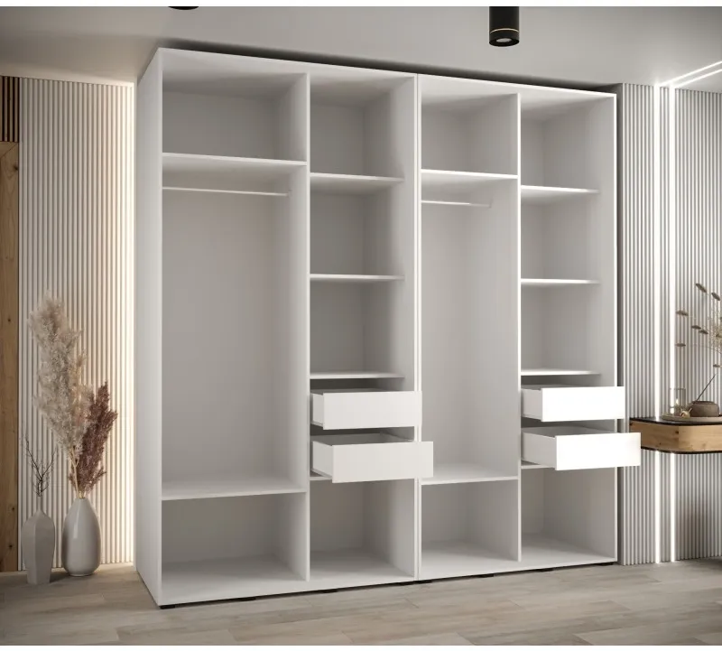 Vysoká šatní skříň s posuvnými dveřmi Davos 3 230, hloubka 60 cm, výška 235,2 cm