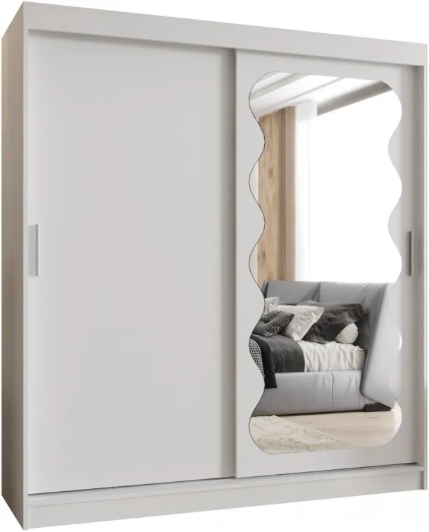 Šatní skříň s posuvnými dveřmi se zrcadlem Spoti 180 cm