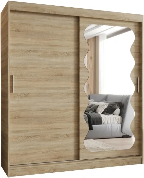 Skriňa s posuvnými dverami so zrkadlom Spoti 180 cm