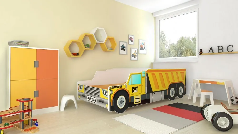 Postel s matrací Construction Car 140