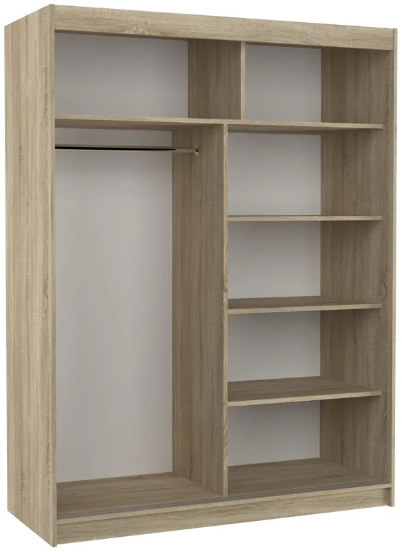 Šatní skříň s posuvnými dveřmi Max 150 se zrcadlem a osvětlením