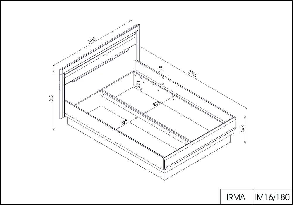 Postel Irma 180 s úložným prostorem