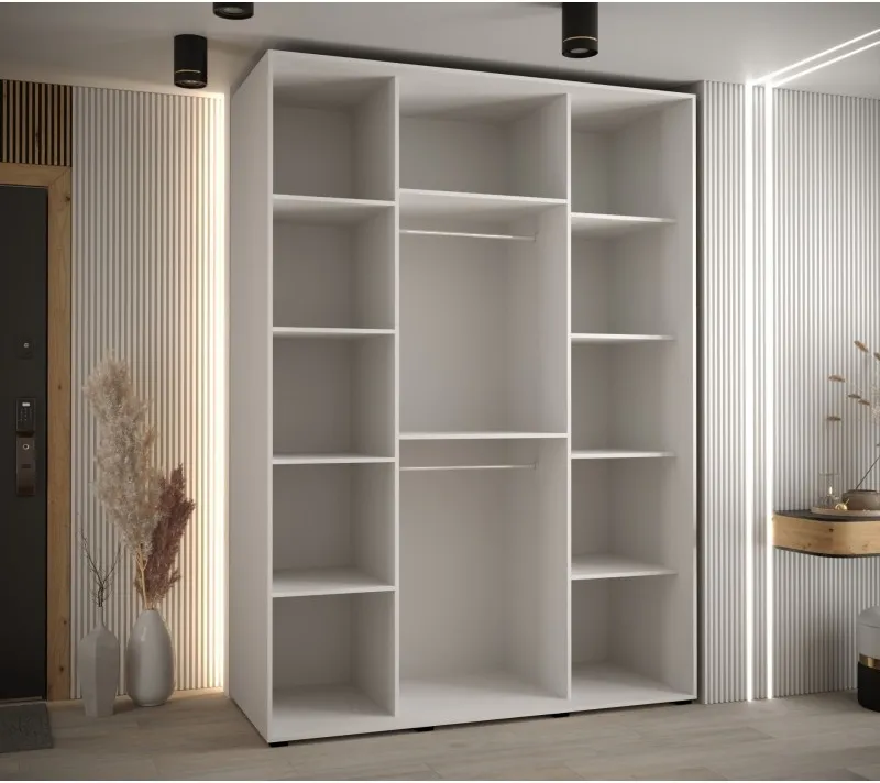 Vysoká šatní skříň s posuvnými dveřmi Davos 4 180, hloubka 60 cm, výška 235,2 cm