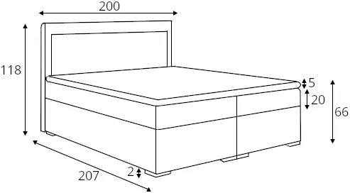 Postel boxspring 200 Vera