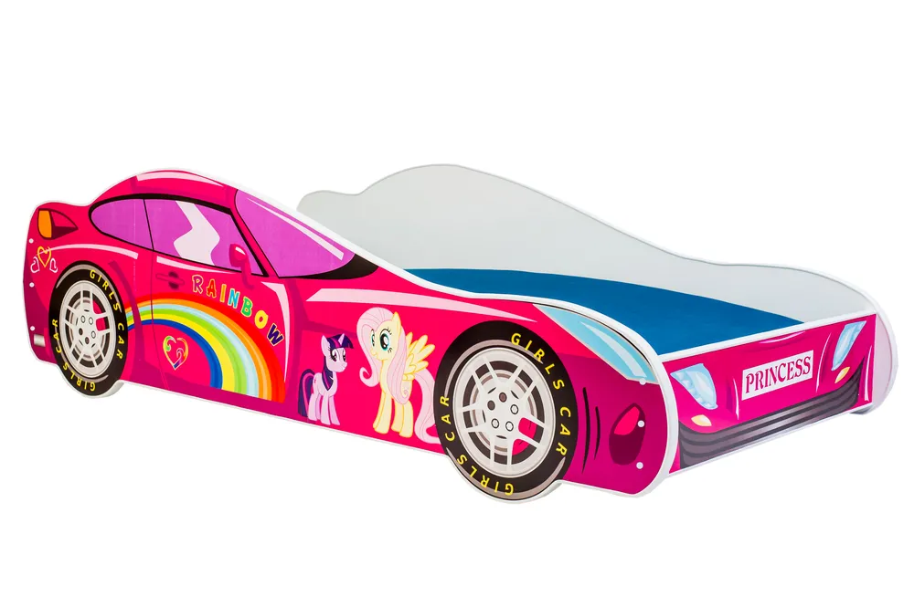 Postel s matrací Car Pink 140 cm