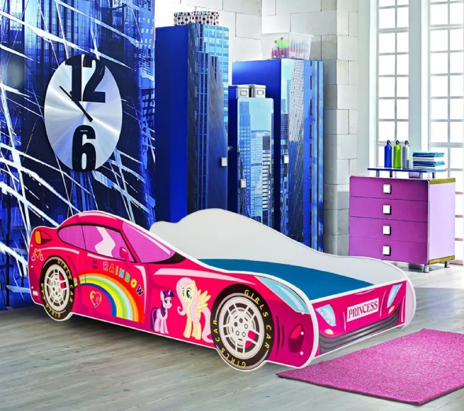 Łóżko z materacem Car Pink 140