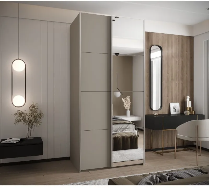 Šatní skříň s posuvnými dveřmi se zrcadlem Lux 3 120