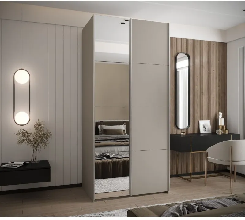 Šatní skříň s posuvnými dveřmi se zrcadlem Lux 3 120