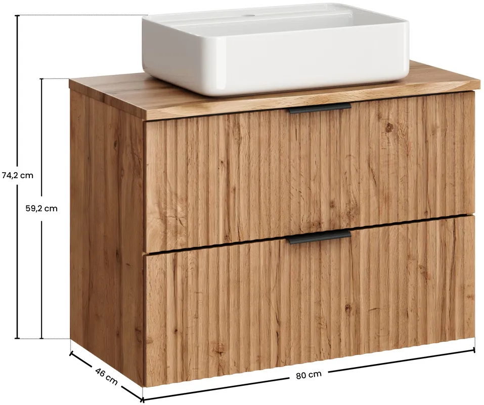 Kúpeľňová nábytková zostava Adel Oak 80 s umývadlom