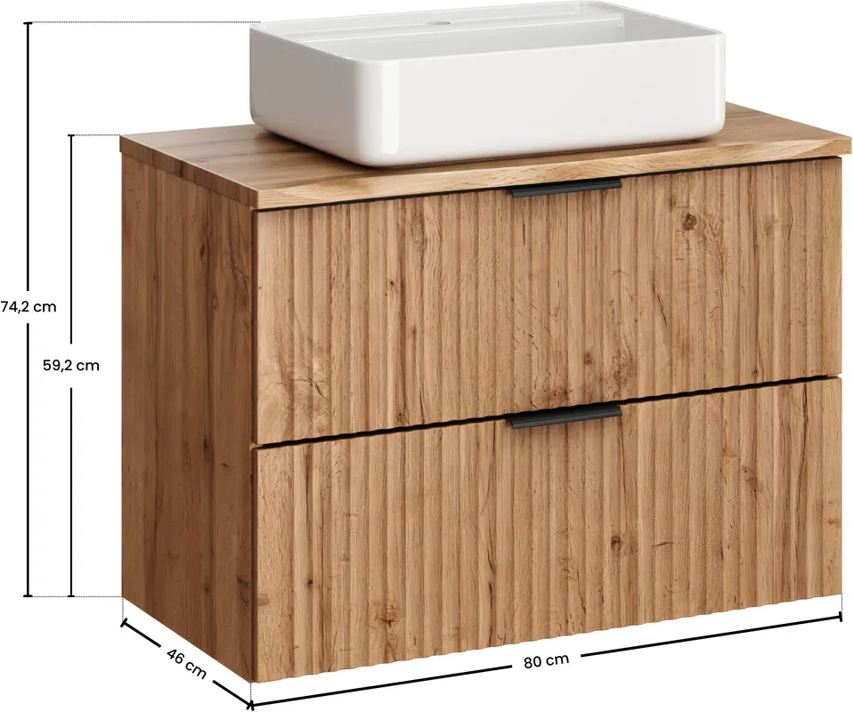 Zestaw mebli łazienkowych Adel Oak 80 z umywalką