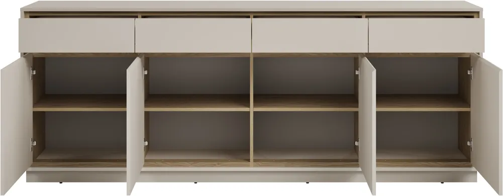 Komoda Cosme čtyřdveřová se zásuvkami