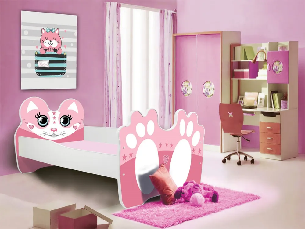 Postel s matrací Bear Pink 160x80 cm