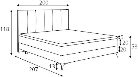 Postel boxspring 200 Adert