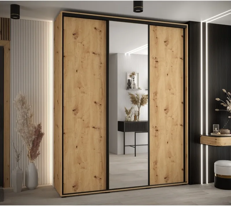 Szafa przesuwna z lustrem wysoka Davos 3 200 głębokość 45 cm