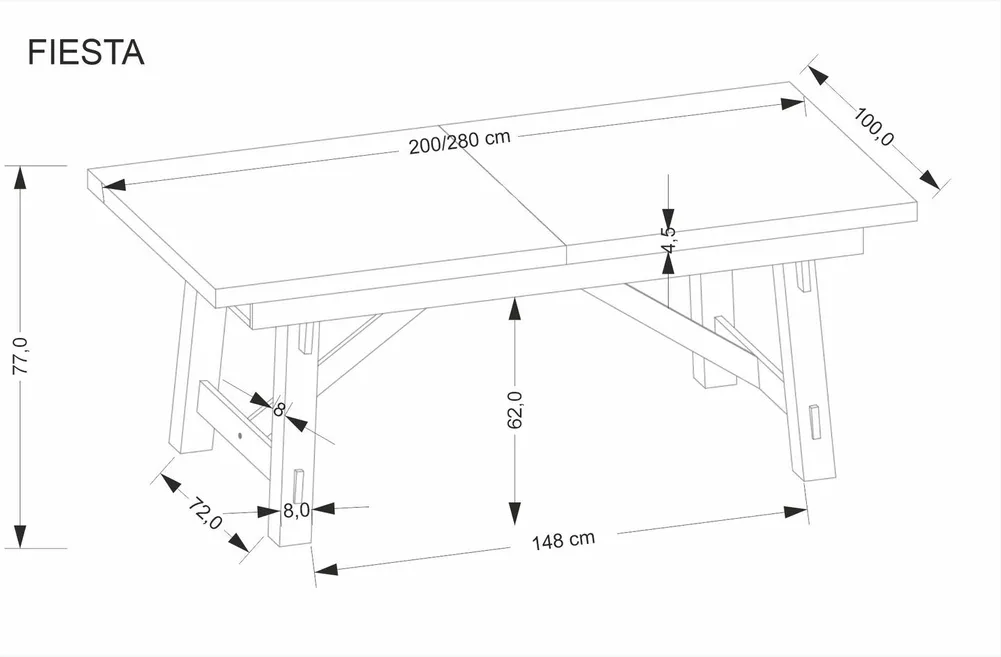 Stôl Fiesta 200 cm
