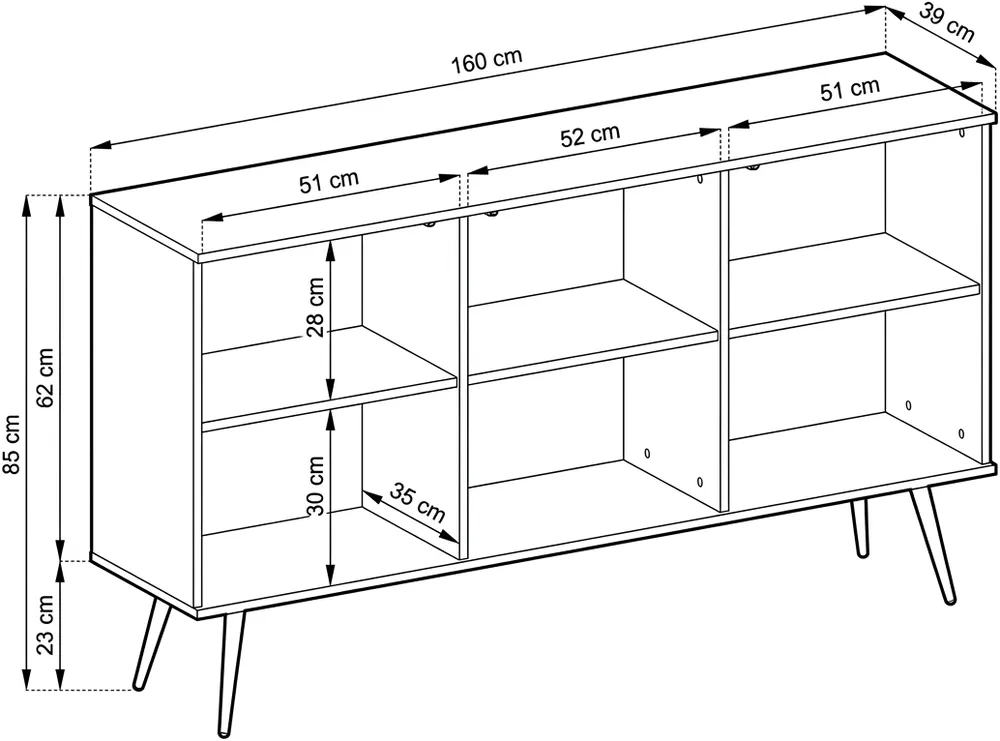 Komoda K160 Oro System na zlatých nožkách