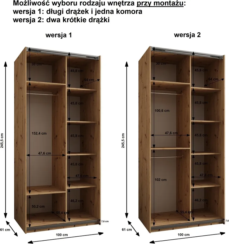 Szafa przesuwna z lustrem Lux 4 100